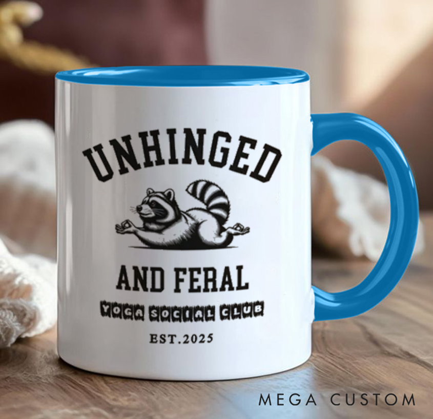 Personalized Yoga Mug with Funny Raccoon Design Custom Time Perfect Gift for Yoga Lover and Unique Gifts