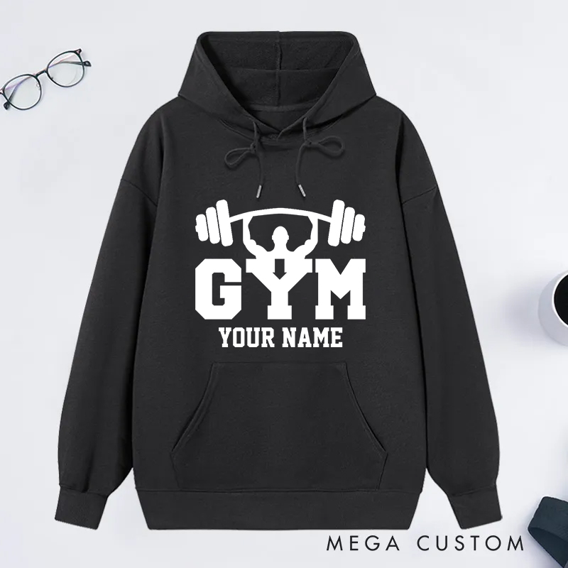 Personalized Fitness Classic Hoodies with Minimalist Weightlifting Logo for Fitness Enthusiasts Bodybuilders and Gym Lovers