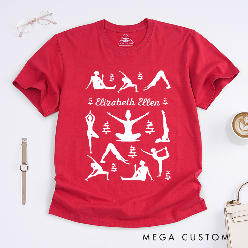 Personalized Yoga Pose Silhouette T-Shirt Perfect Match for Your Yoga Pants Yoga Gift for Her Funny Yoga T-Shirt