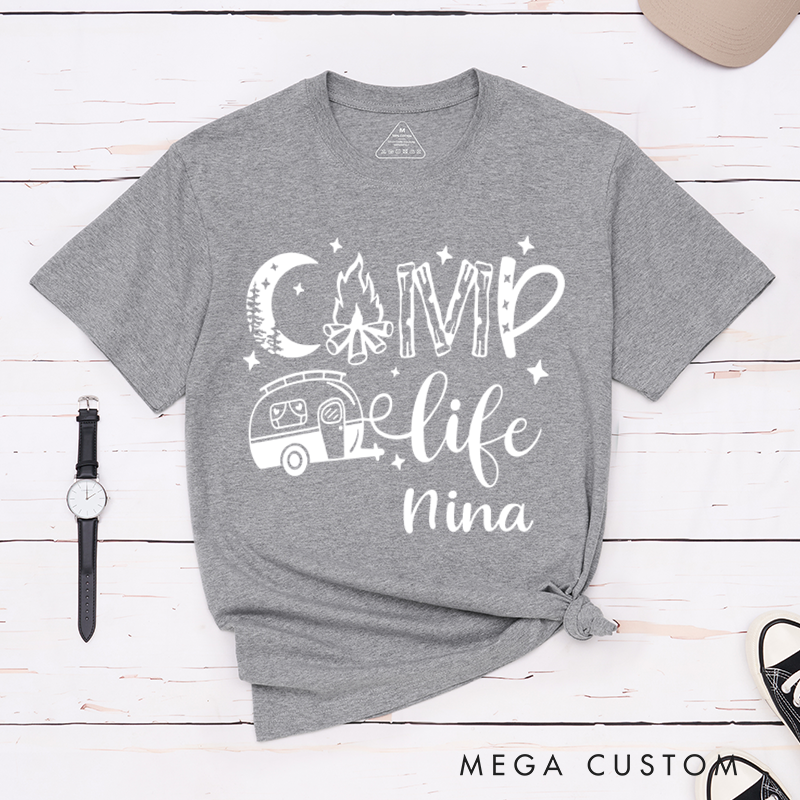 Personalized Summer Camp Life T-Shirt Hiking Trip Camping Shirt Gift Nature Adventurers Lovers Gift
