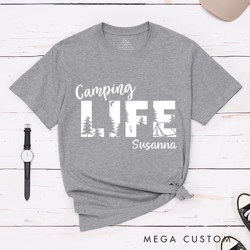 Personalized Camping Life T-Shirt Nature and Camping Mountain Shirt Travel Adventurers Lovers Gift