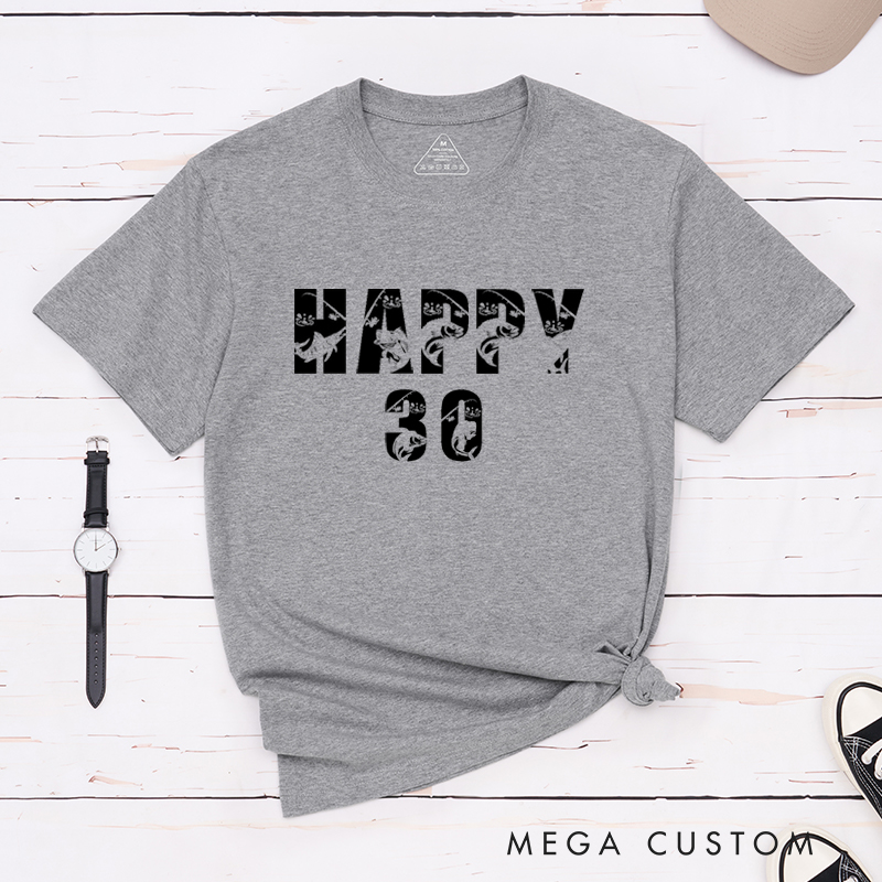 Personalized Fishing-Themed Letter T-Shirt Great Gift for Fishing Enthusiasts Perfect for Birthday Father's Day Any Occasion