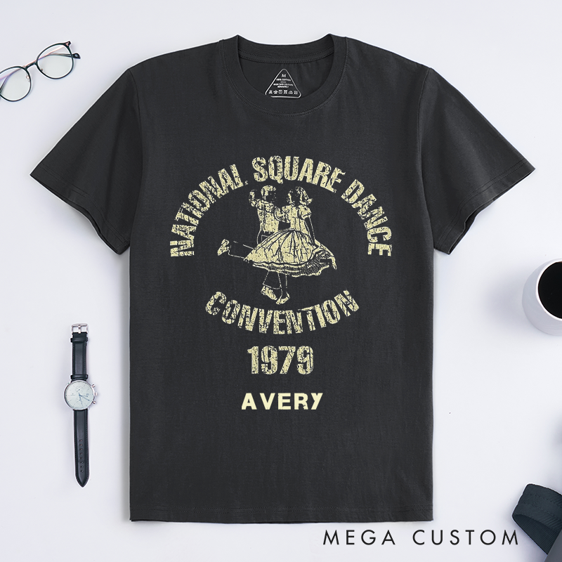 Personalized Classic T-Shirts National Square Dance Convention 1979 Custom Vintage Style Unisex Tee Retro Gift for Dancers and Dance Lovers