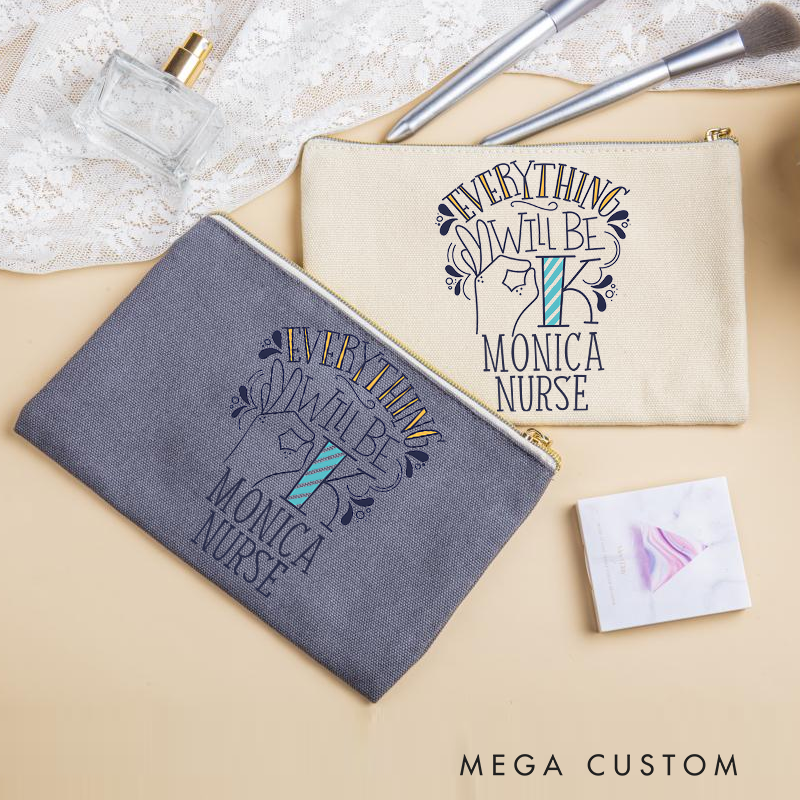 Personalized Makeup Bag for Nurse Everything Will Be OK Design Fashion Cosmetic Bag Gift