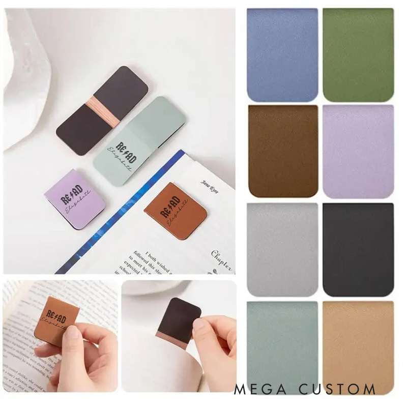 Personalized Read Bookmark Engraved Leather Bookmark Custom Magnetic Bookmark Book Lover Gift Bookish Gift Reader Gift