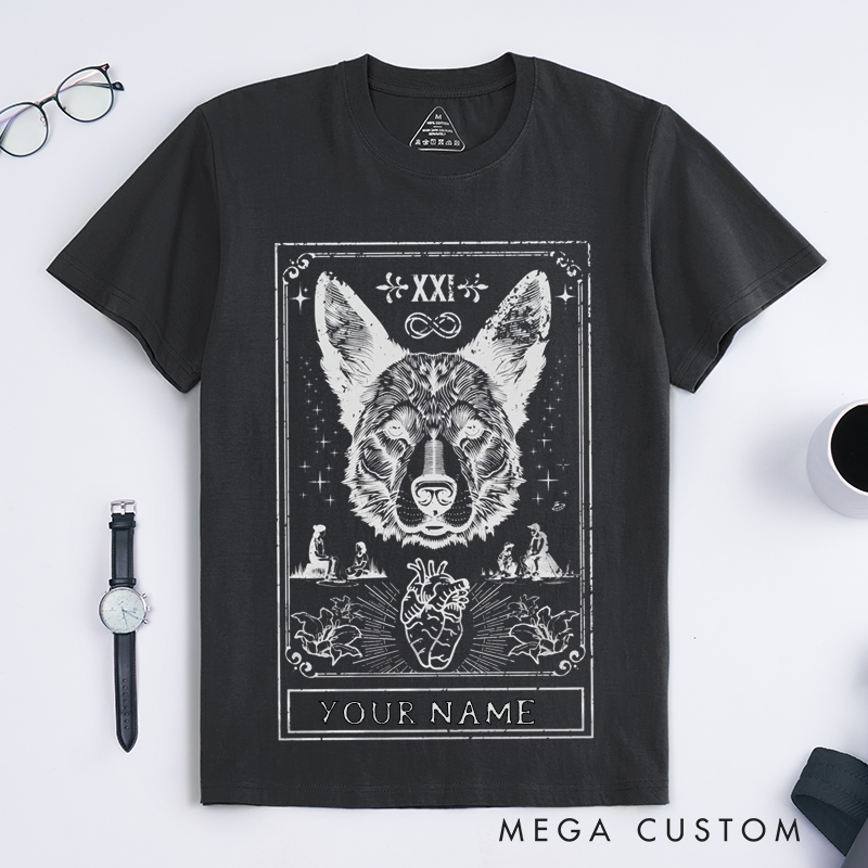 Personalized Tarot Lovers Classic T-Shirts Custom Name Australian Cattle Dog T-Shirt Clothing Gift for Friends Family