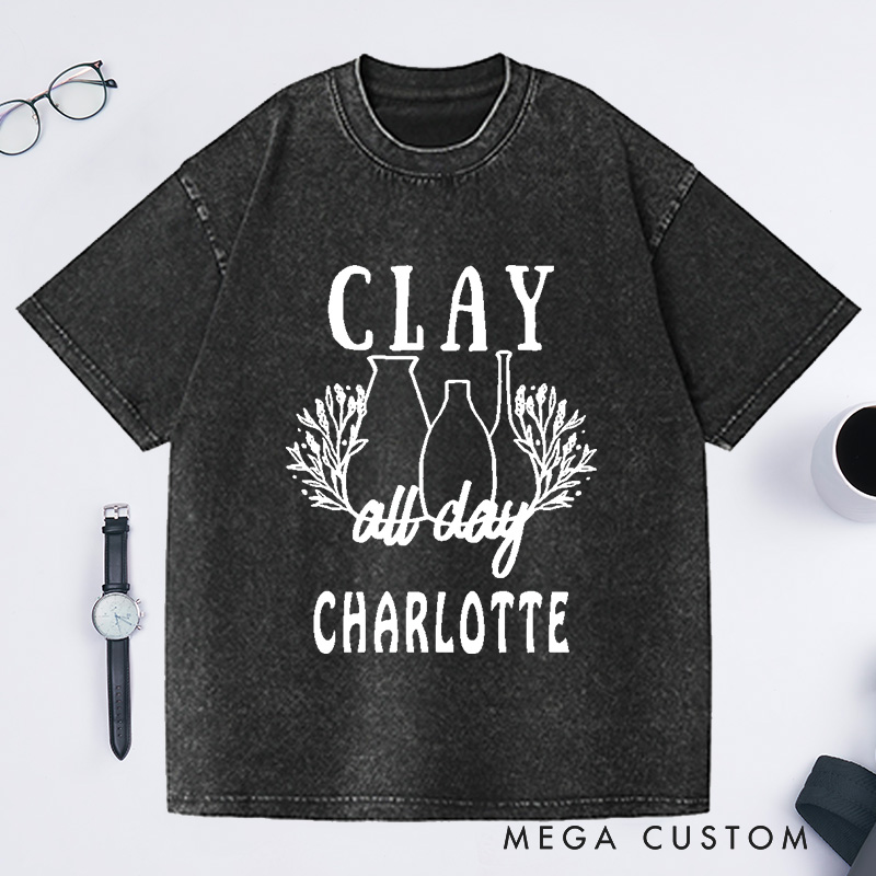 Personalized Clay Pottery Washed T-Shirts Pottery Gifts Funny Pottery Pottery Maker Gift Pottery 