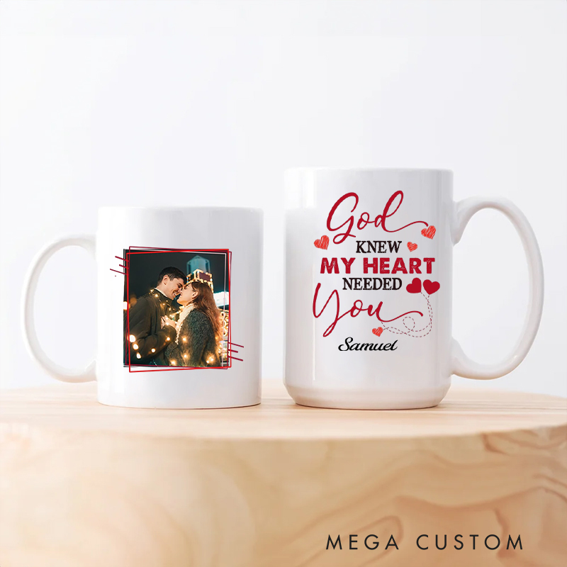 Personalized God Knew My Heart Needed You Ceramic Mug with Name Birthday Gift for Christian Positive Affirmation Religious Gift for Christian