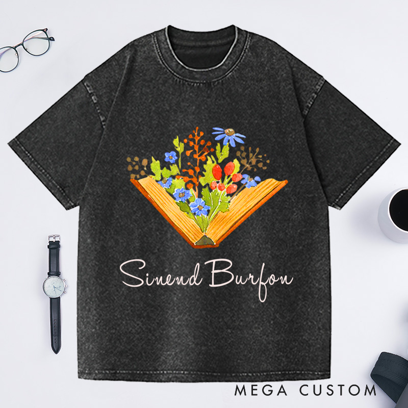 Personalized Reading Washed T-Shirts Book Lover Shirt English Teacher Gift Librarian Shirts Teacher Book Shirt Book Lover Gift Reading Shirt Book Shirt