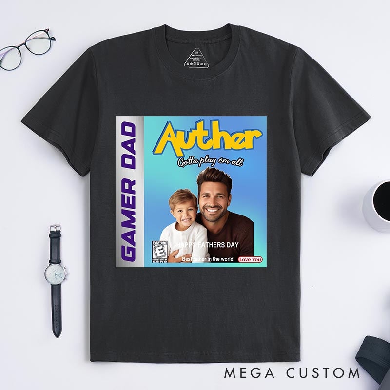 Personalized Game Card Cover Classic T-Shirts for Dad Gamers Father's Day Anime Lovers Gaming Shirt