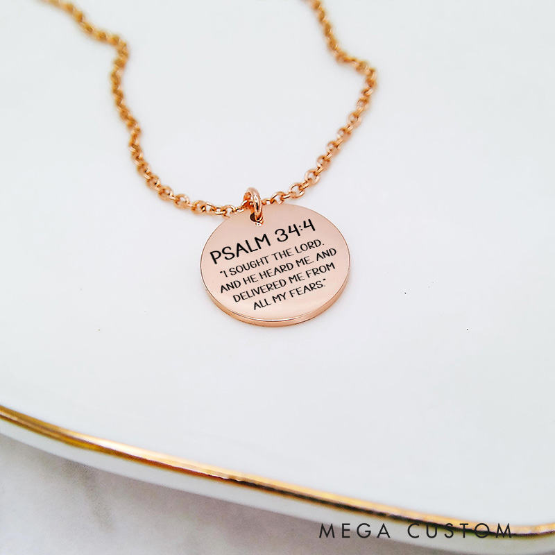 Personalized Bible Verse Necklace Faith Necklace Dainty Necklace Christian Jewelry Religious Gift Christian Gift for Her