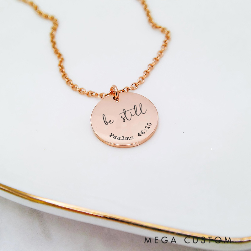 Personalized Be Still Necklace for Her Religious Necklace Christian Jewelry Motivational Necklace Christian Gift for Her Holy Gift for Women