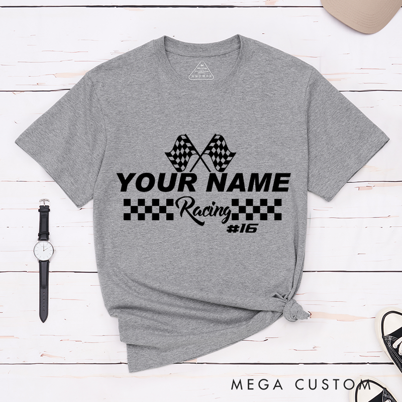 Personalized Racing T-Shirt with for Motorsport Fans and Racers Outdoor Adventures Riding Cycling Biking Enthusiasts