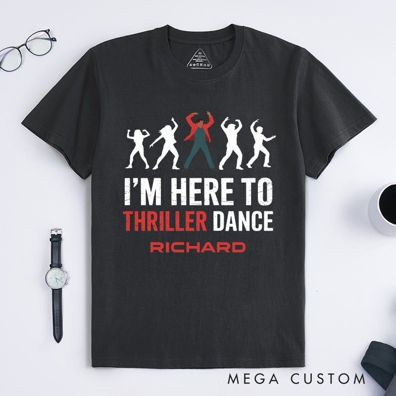 Personalized Thriller Dance Moves T-Shirts Custom Name Funky Zombie Dancer Gift for Men Unique Dance Lover Present