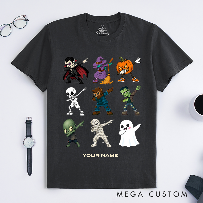  Personalized Ghost Dancing T-Shirts Custom Name Cartoon Ghost Tee Unisex Cute Halloween Spirit Funny Gift