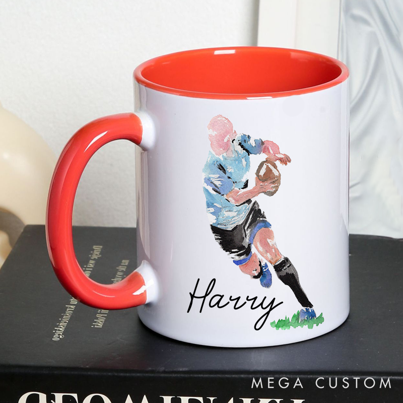 [Copy]Personalized Rugby Mug with Custom Name for Athletes and Fans
