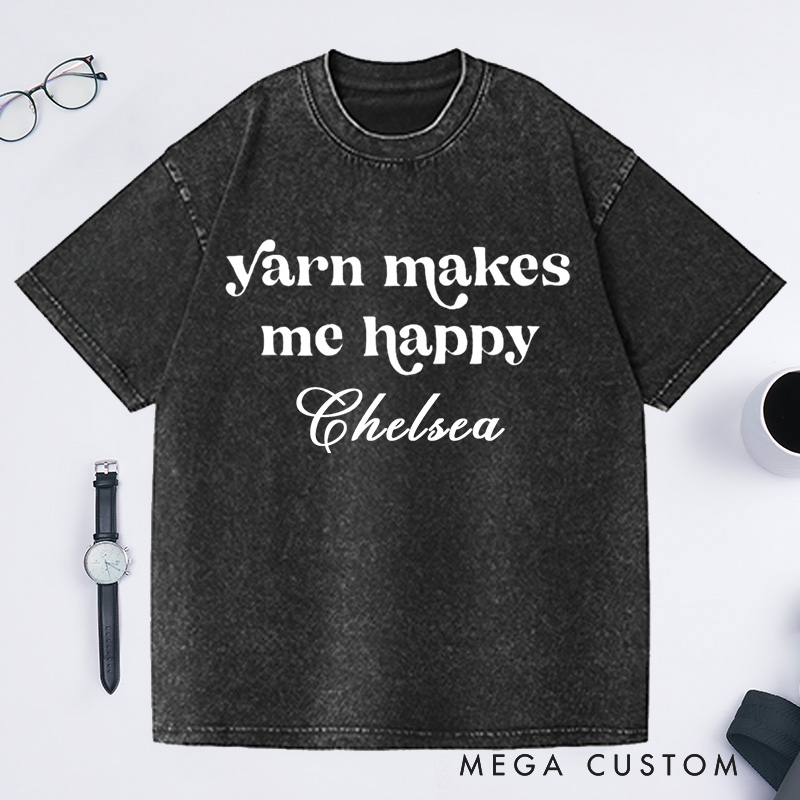 Personalized Knitting Washed T-Shirts Love Knitting Knit Gift Knitting Gift Knitter Gift Love to Knit Love Knitting Knit Lover Knitting Lover 