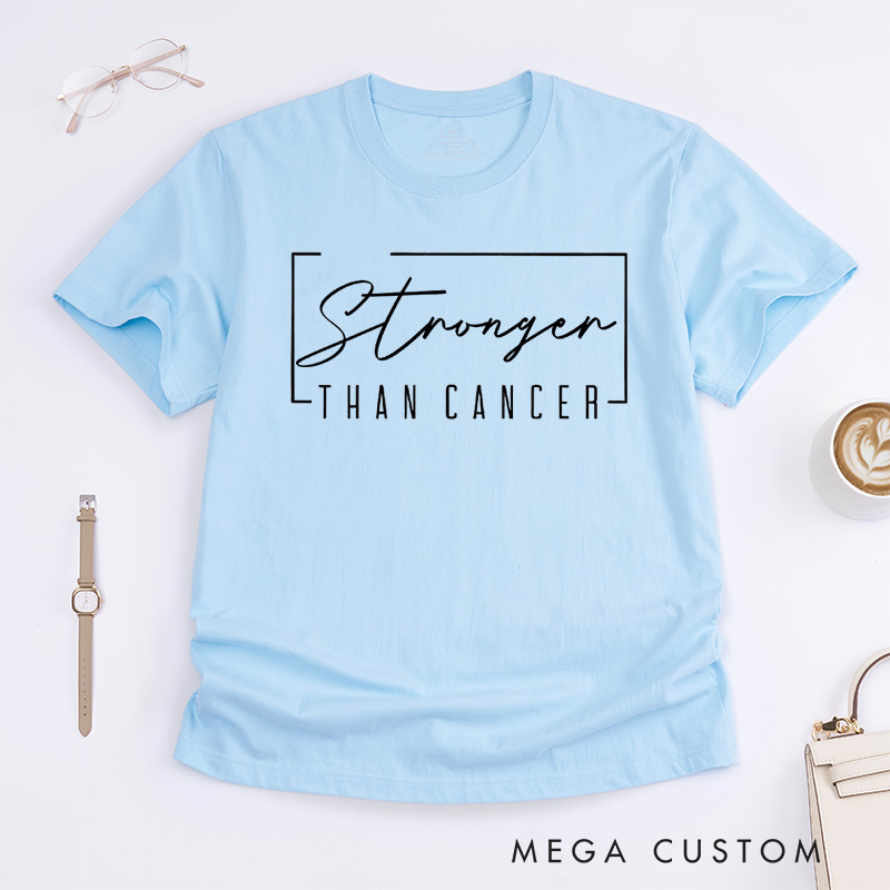 Personalized Stronger Than Cancer Cancer Sucks T-Shirt Cancer Survivor Gift Caring Gift for the Sick