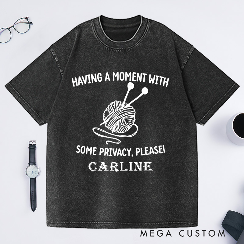 Personalized Knitting Lover Washed T-Shirts I'm Counting Shirt Cute Knitter Shirts Grandma Knit Tee Don't Talk to Me Tee