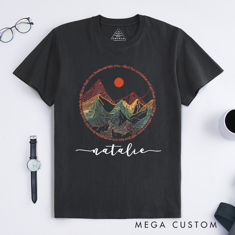 Personalized Mountains Outdoor Classic T-Shirts Hiking Shirt Adventure T-Shirt Vacation Shirt Wanderlust Explore More Tee Travel Shirt Forest Shirt