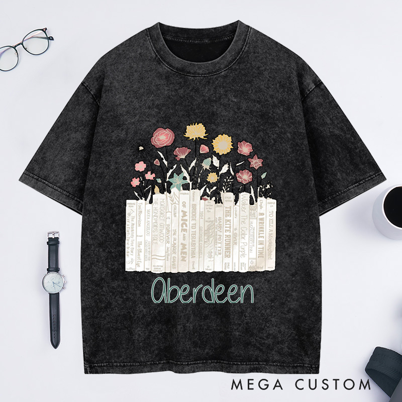 Personalized I'm with the Banned Washed T-Shirts Banned Books Shirt Reading Shirt with Name Book Lover Gift