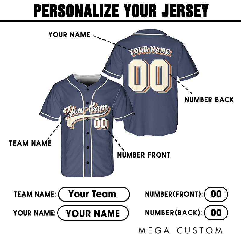 Personalized Vintage Team Name And Number Baseball Jersey