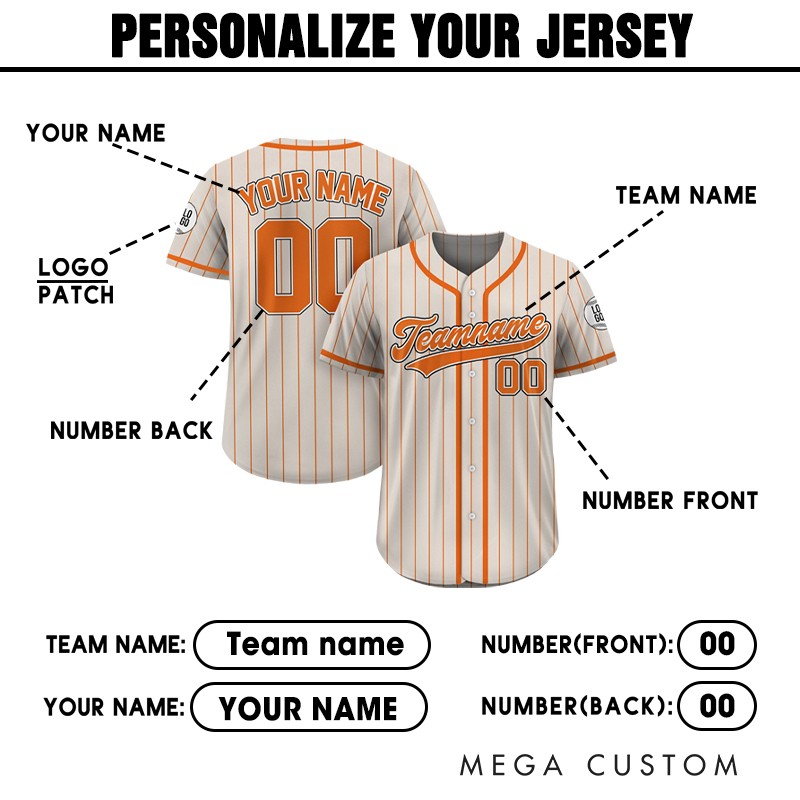 Personalized Team Baseball Shirt with Pinstripe Design and Custom Details  