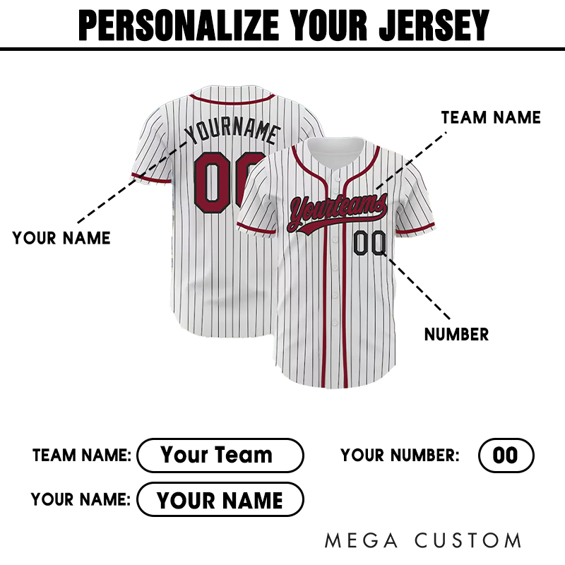 Personalized Striped Baseball Jersey with Custom Team Name and Number 