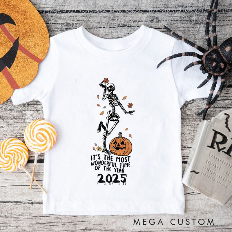Personalized Most Wonderful Time of the Year Halloween Shirt for Kids Perfect for Celebrating Festive Moments Kids T-Shirt