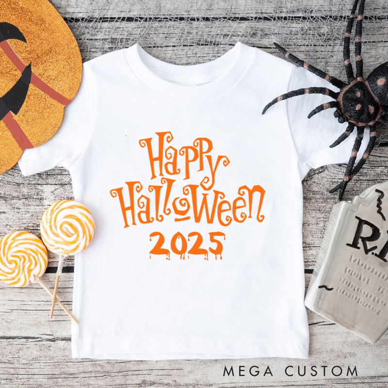 Personalized Happy Halloween Shirt for Kids Perfect for Adding a Cheerful and Festive Touch to Halloween Celebrations Kids T-Shirt
