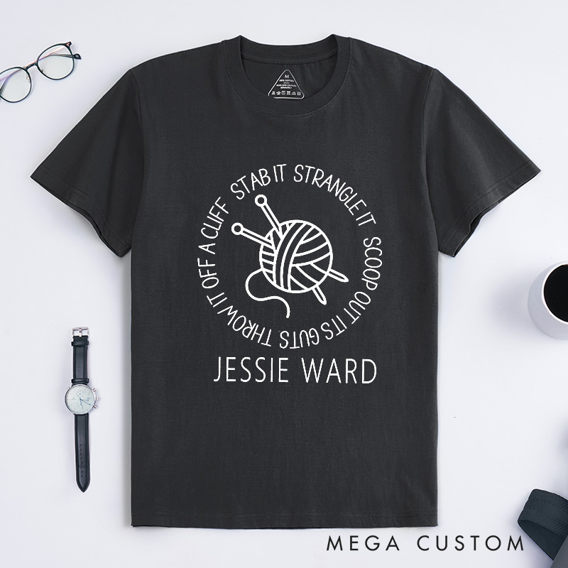 Personalized Funny Knitting Classic T-Shirts Knit Gift Knitter Gifts  for Knitting Lover Funny Knitter