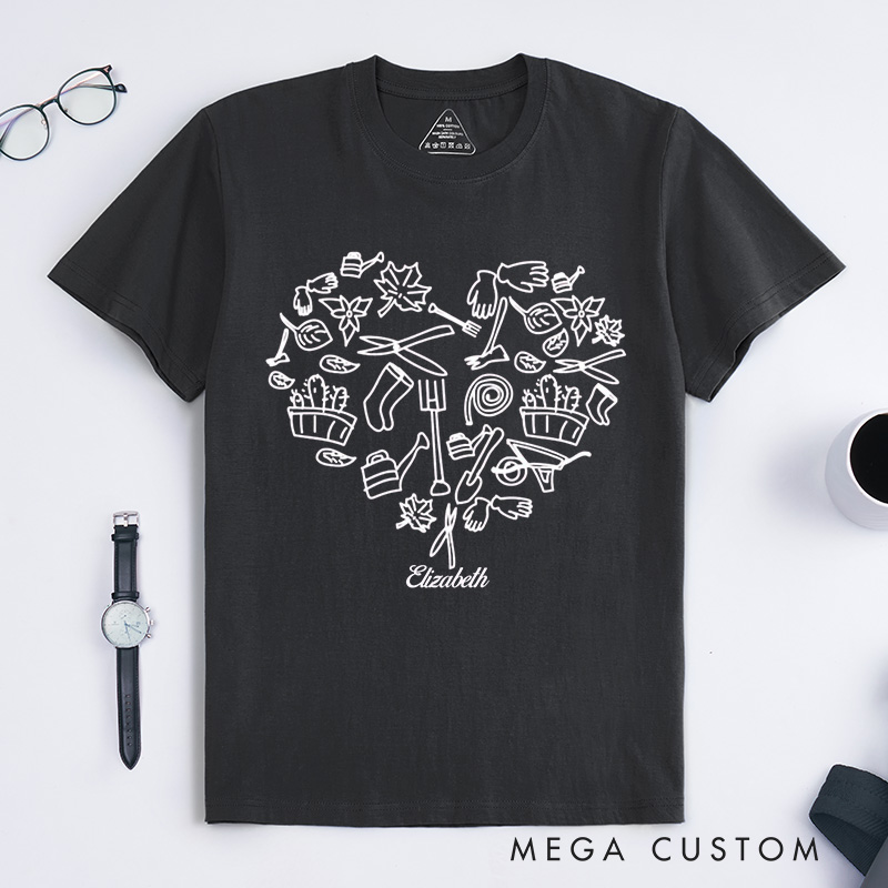 Personalized Plant Lover Classic T-Shirts Farmer T-Shirt Hoeing Ain't Easy Shirt Gift for Gardeners Botanical Tee Gardening Shirts