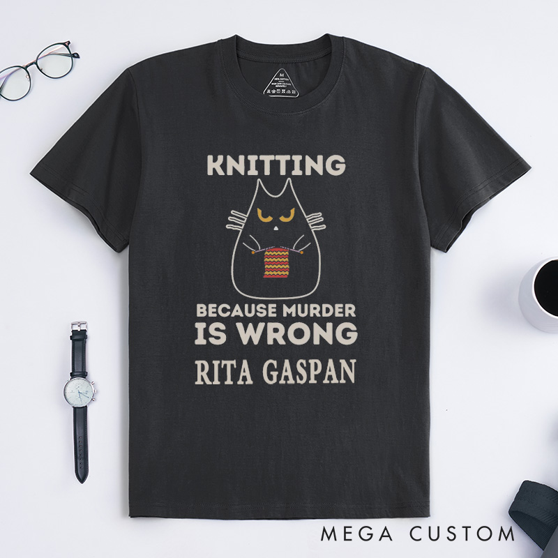 Personalized Funny Knitting Classic T-Shirts Knitter T-Shirt Custom Tee Knit Gift 