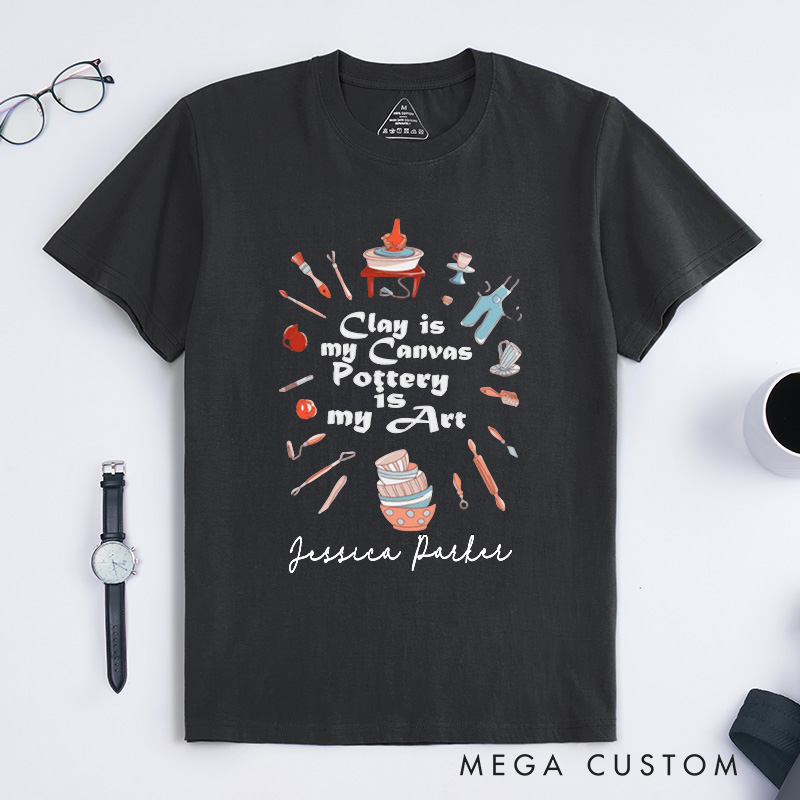 Personalized Pottery Art Classic T-Shirts Pottery Lover Funny Clay Cute T-Shirt Ceramic Maker Gift