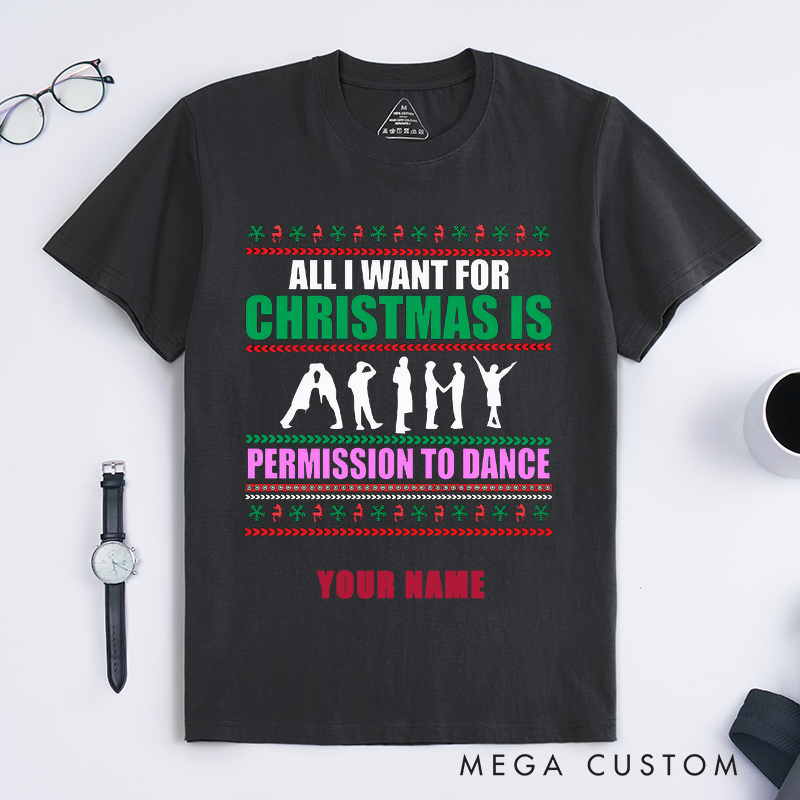 Personalized Dance Theme Unisex T-Shirts Gift for Dancer Fan Customizable Dance Lover Present for Men Women Teens