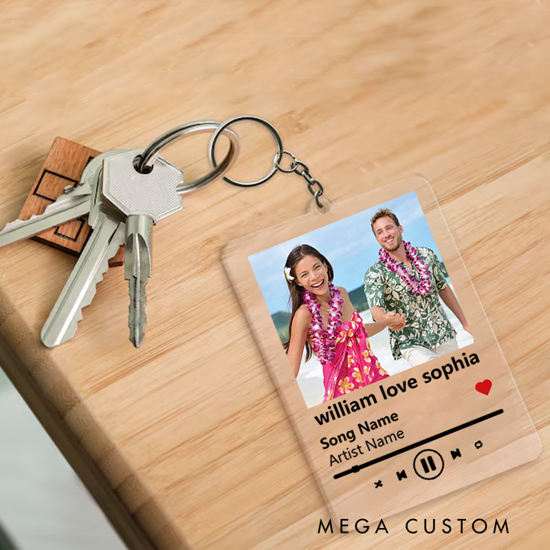 Personalized Keychain for Music Lovers and Personalized Acrylic Keychain Custom the Song and Photo and Album Cover