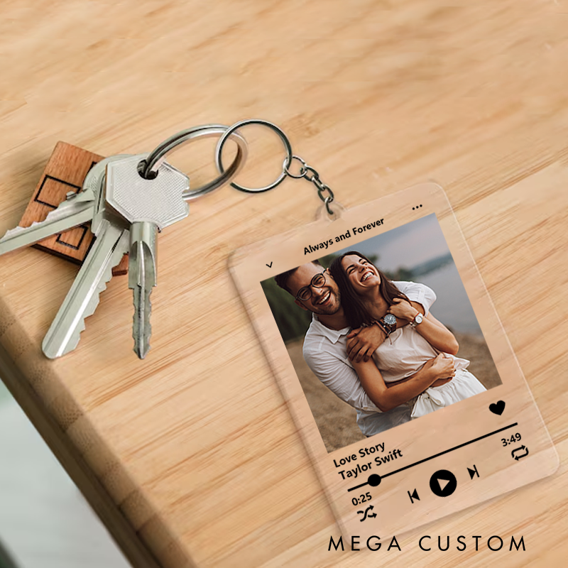 Personalized Keychain for Music Lovers and Personalized Acrylic Keychain Custom the Song and Photo and Album Cover