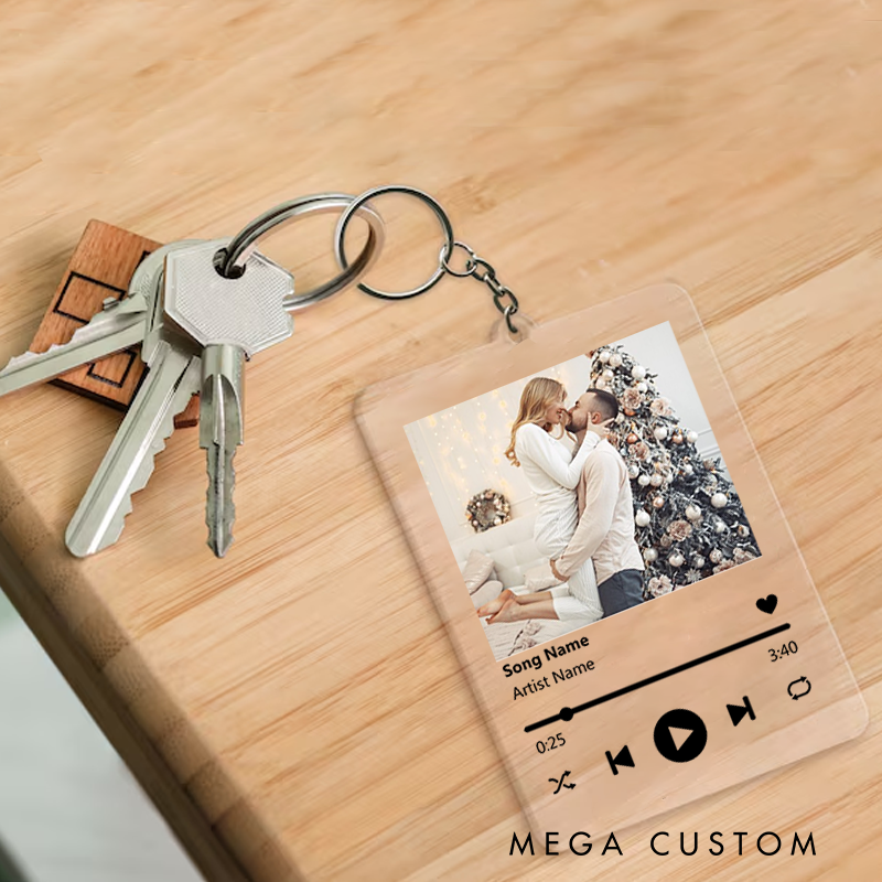 Personalized Keychain for Music Lovers and Personalized Acrylic Keychain Custom the Song and Photo and Album Cover