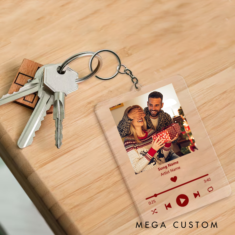 Personalized Keychain for Music Lovers and Personalized Acrylic Keychain Custom the Song and Photo and Album Cover