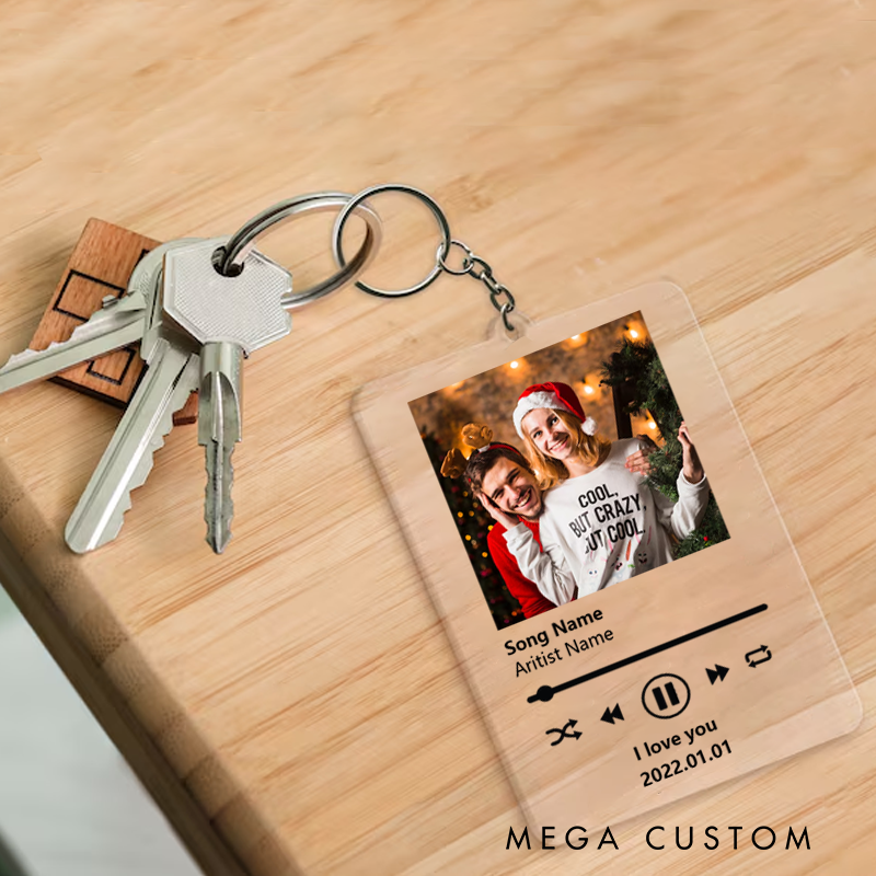 Personalized Keychain for Music Lovers and Personalized Acrylic Keychain Custom the Song and Photo and Album Cover