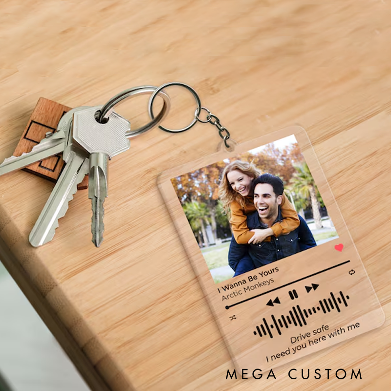 Personalized Keychain for Music Lovers and Personalized Acrylic Keychain Custom the Song and Photo and Album Cover