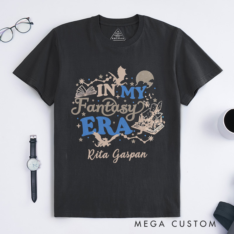 Personalized in My Fantasy Era Classic T-Shirts Book Dragon T-Shirt Fantasy Readers Book Club Book Lover Gift Bookworm Tee
