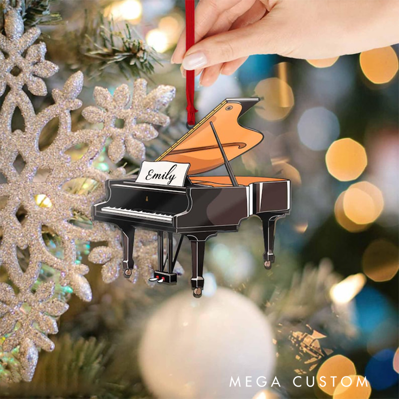 Personalized Piano Christmas Ornament and Tree Musical Instrument Ornaments and Music Gift