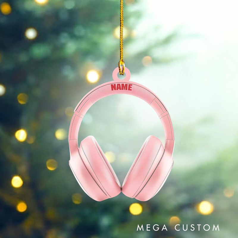 Personalized Gaming Headphone Ornament and Headphone Christmas Ornament Gift and Studio Headphone Ornament and Radio Headphone Ornament