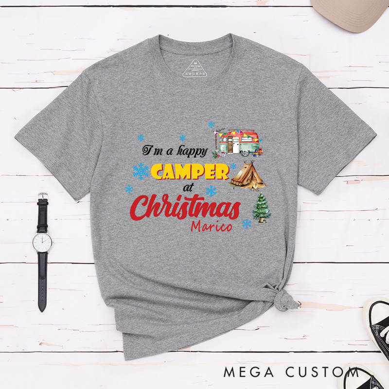 Personalized Christmas Camping T-Shirt Hiking Adventure Lover Shirt for Outdoors Christmas Gift 