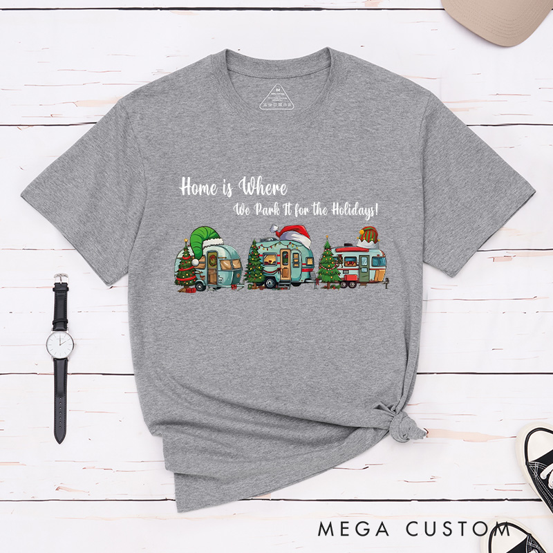 Personalized Holiday Cheer T-Shirt Camping Christmas Shirt Christmas Gift for Hiking Outdoors Lover