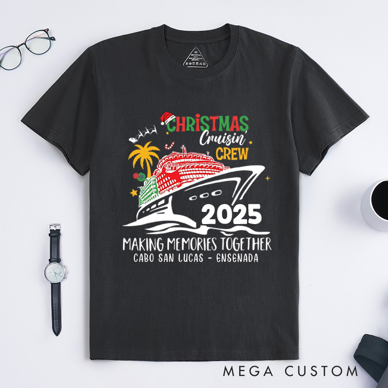 Personalized Christmas Cruise T-Shirt Family Vacation Christmas Shirt Gift for Outdoor Travel Lover