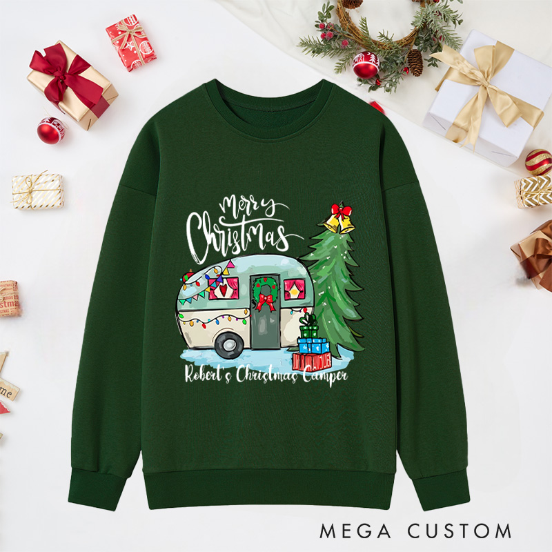 Personalized Camper Christmas Classic Sweatshirts Hiking Outdoors Love