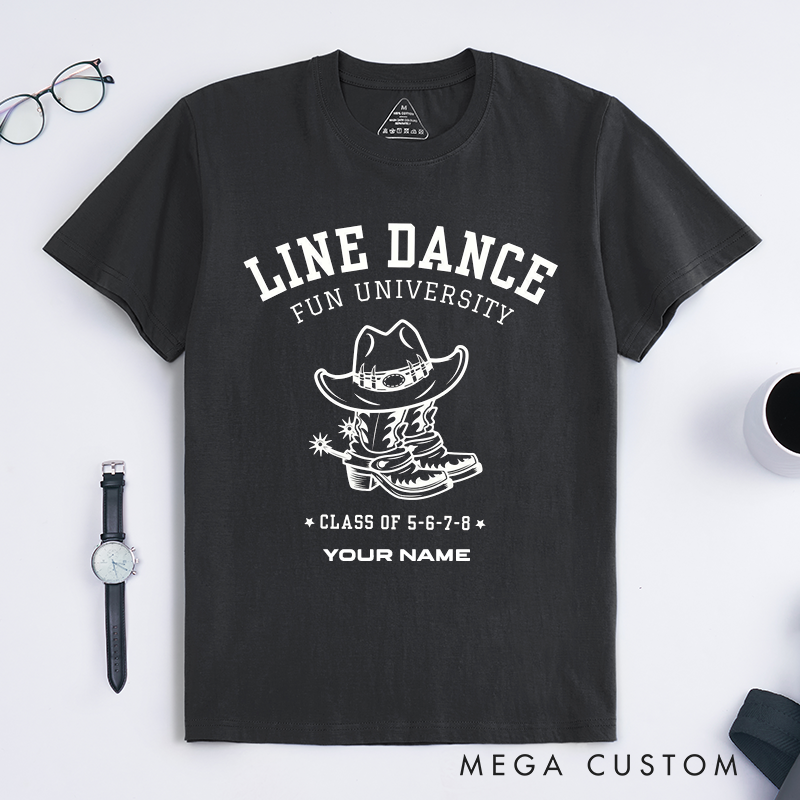 Personalized Line Dance T-Shirts Cowboy Boots Hat Fun Gift for Dancers Unique Country Western Outfit Custom Name Shirts