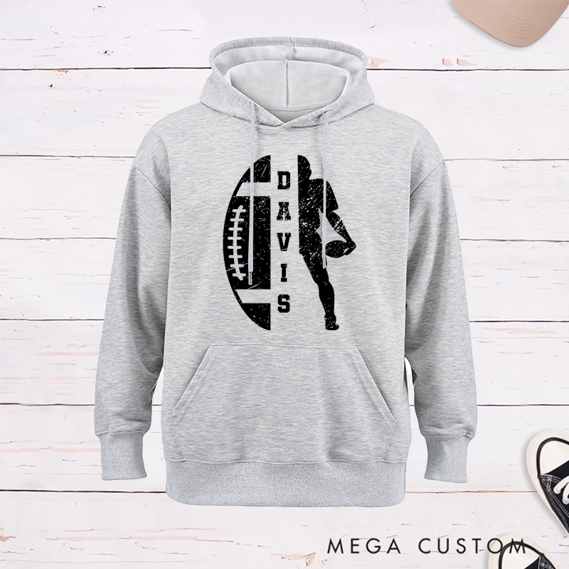 Personalized American Football Hoodie with Custom Player Name